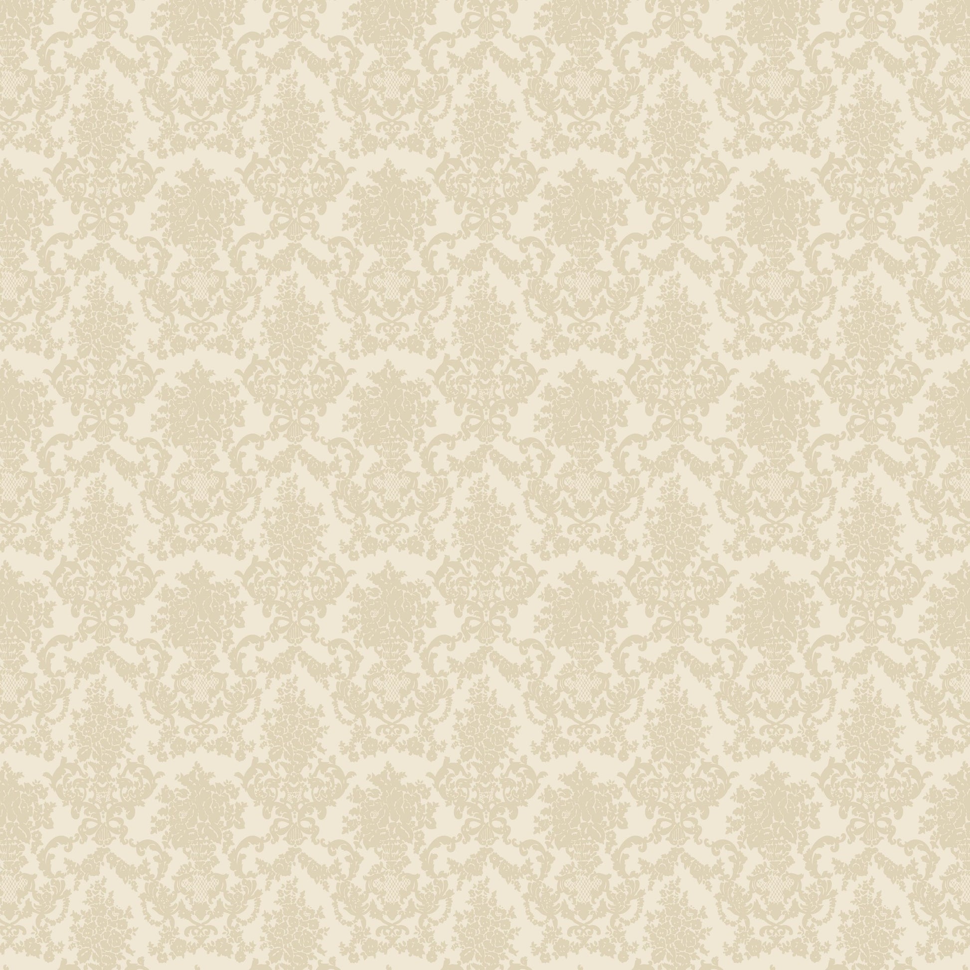 Chateau cream neutral damask wallpaper with intricate floral pattern