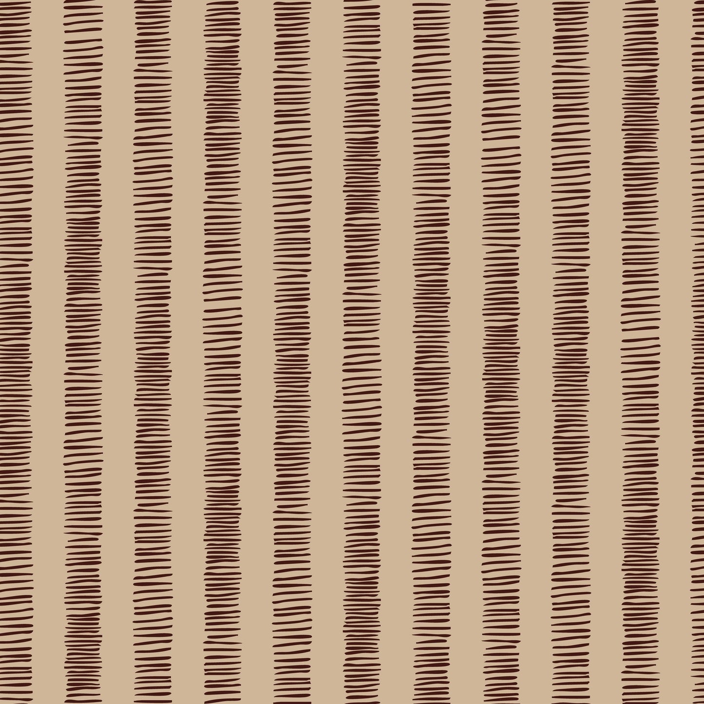 Organic Stripes Red wallpaper with chocolate lines on beige background