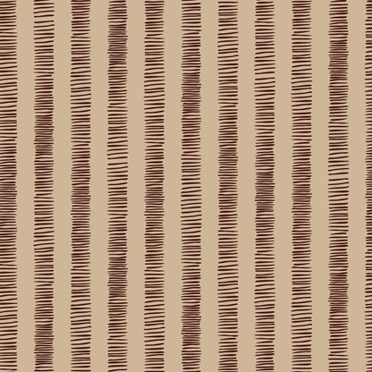 Organic Stripes Red wallpaper with chocolate lines on beige background